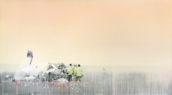 "A non-egocentric death" · acrylic on canvas · 150x270cm · 2011